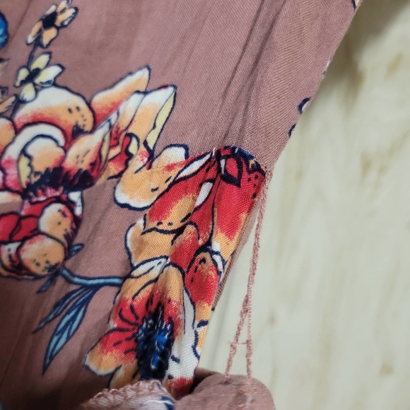 FLYING TOMATO FLoral Wrap Around Mini Ruffle Dress S - Picture 8 of 8